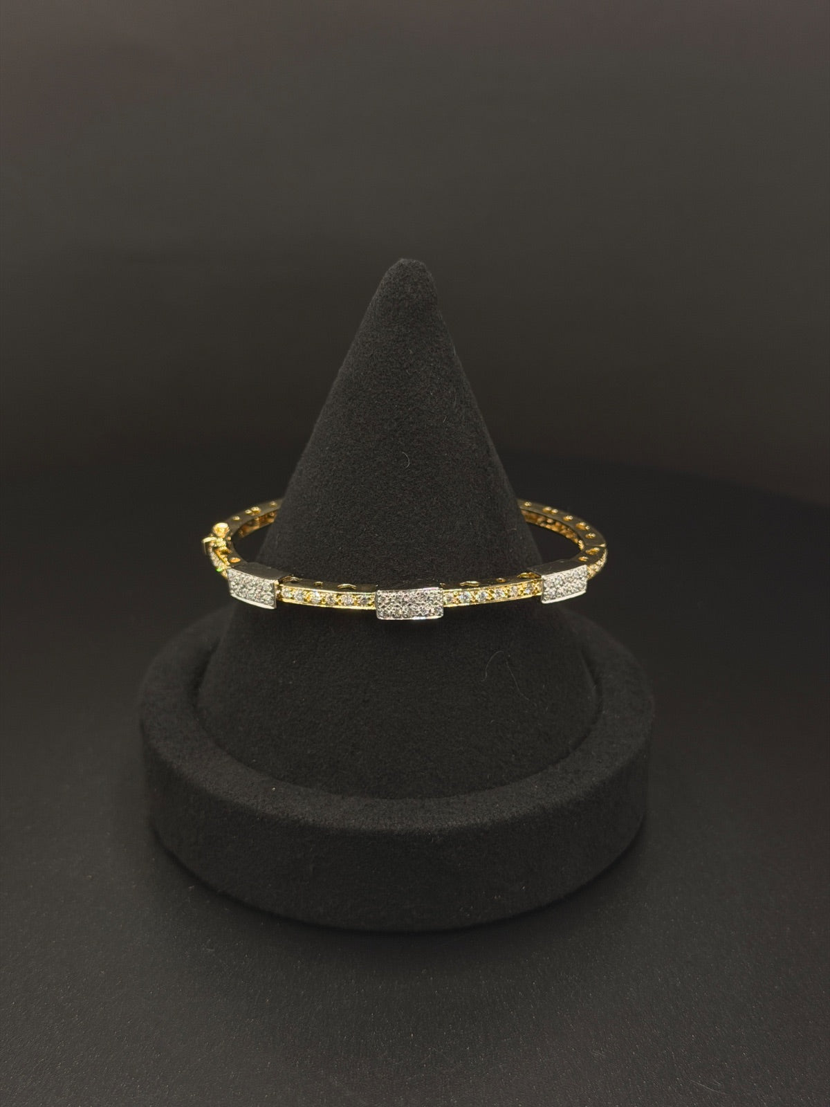 14K Two-Tone Gold Gemstone Bangle 20.3g | DD Pawn Loans
