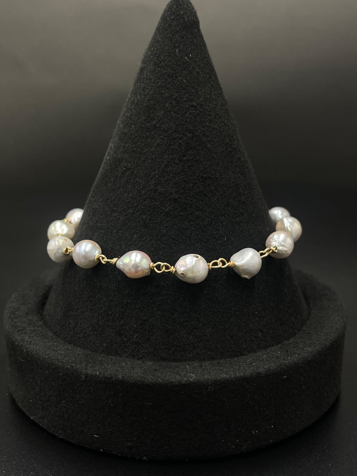 14K Gold Pearl Bracelet 7.5g
