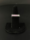 14K White Gold Ring Sapphire Diamond Size 7