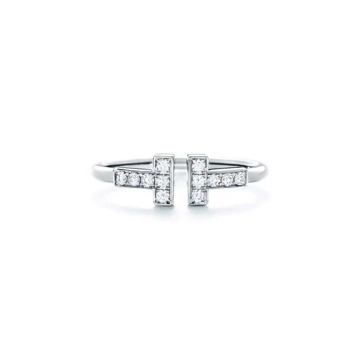 18K Gold Diamond T Wire Ring 0.13ct