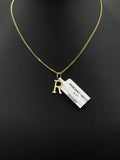 14K Gold Letter R Pendant 6.6mm