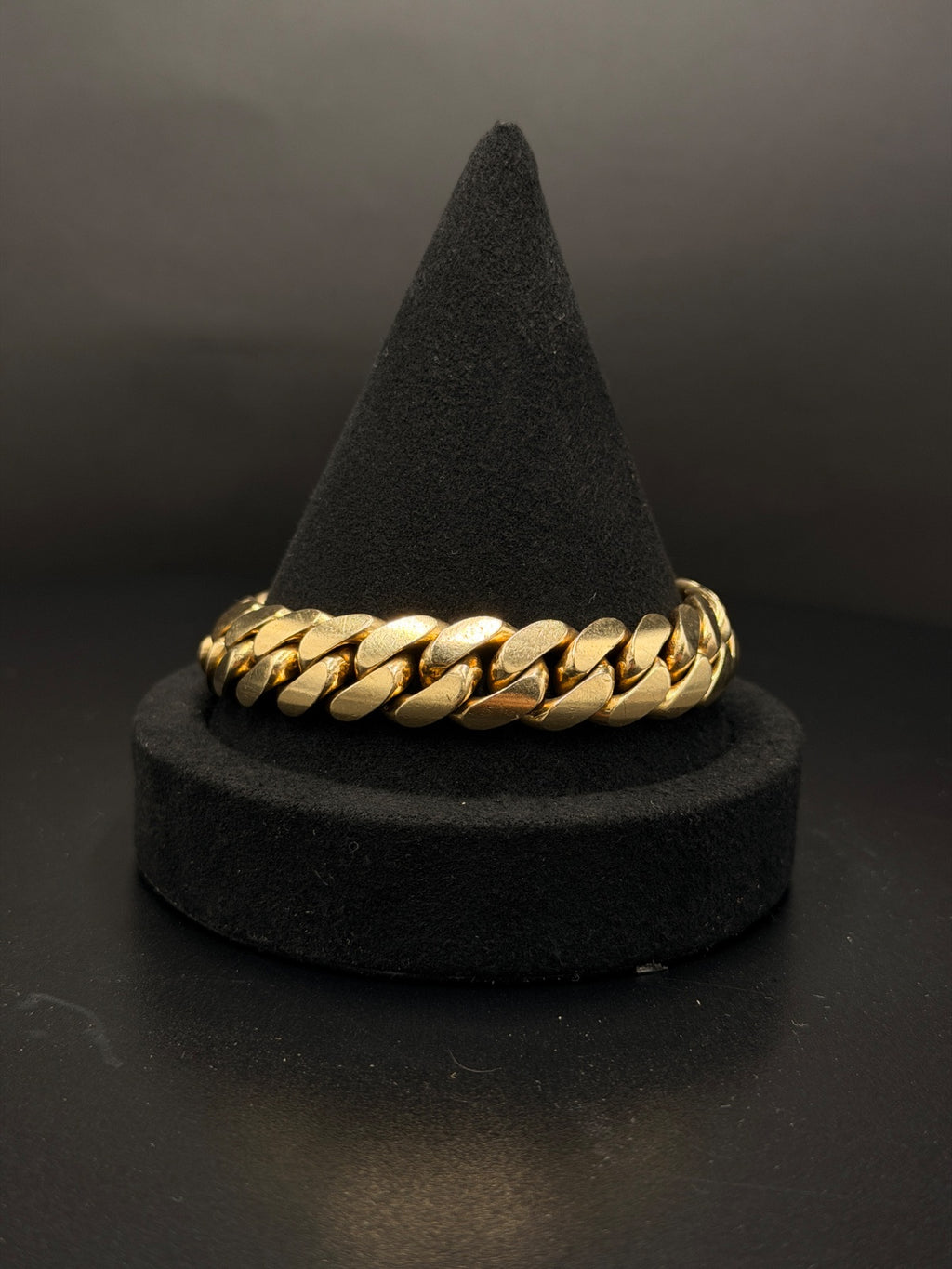10K Gold Miami Cuban Link Bracelet 13.5mm 9in