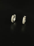 14K Gold Crystal Pave Hoop Earrings