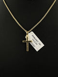 10K Gold Cross Pendant Necklace 11.12mm