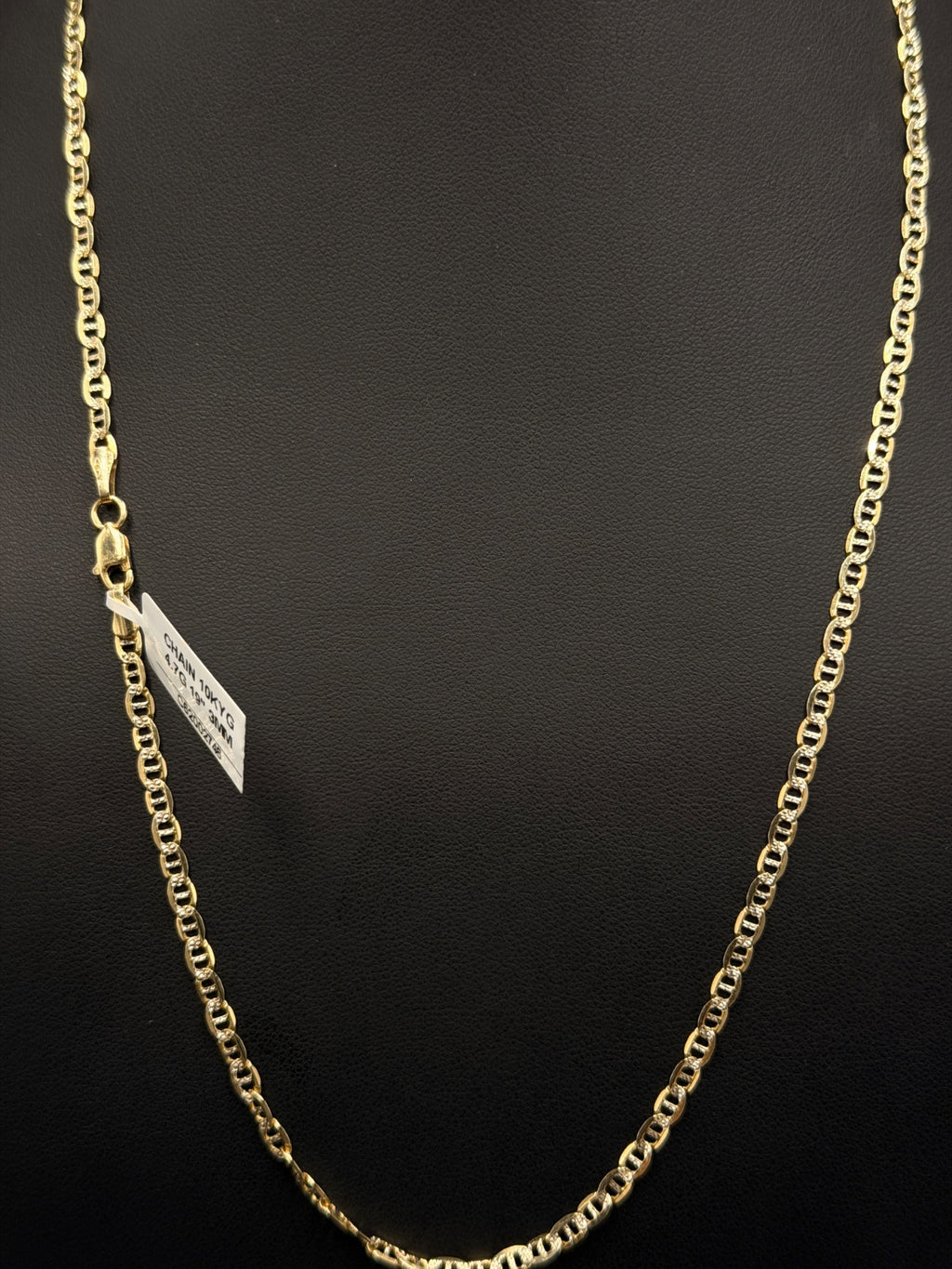 10K Gold Mariner Link Chain Necklace 19 in