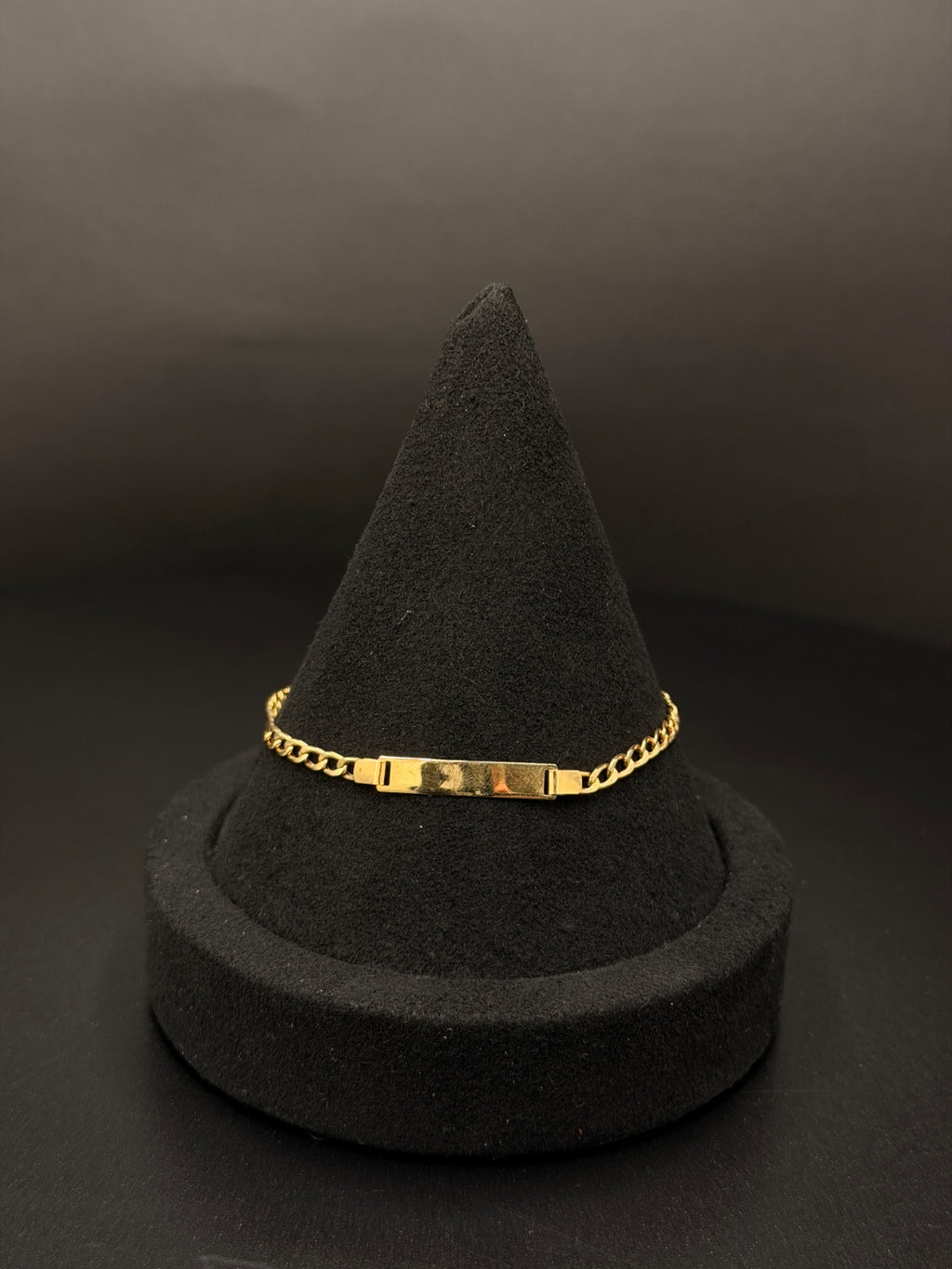 14K Yellow Gold Curb Link ID Bracelet 2.1 Grams — photo 1