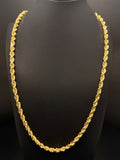 10K Gold Rope Chain Necklace 24 in, 56.5g