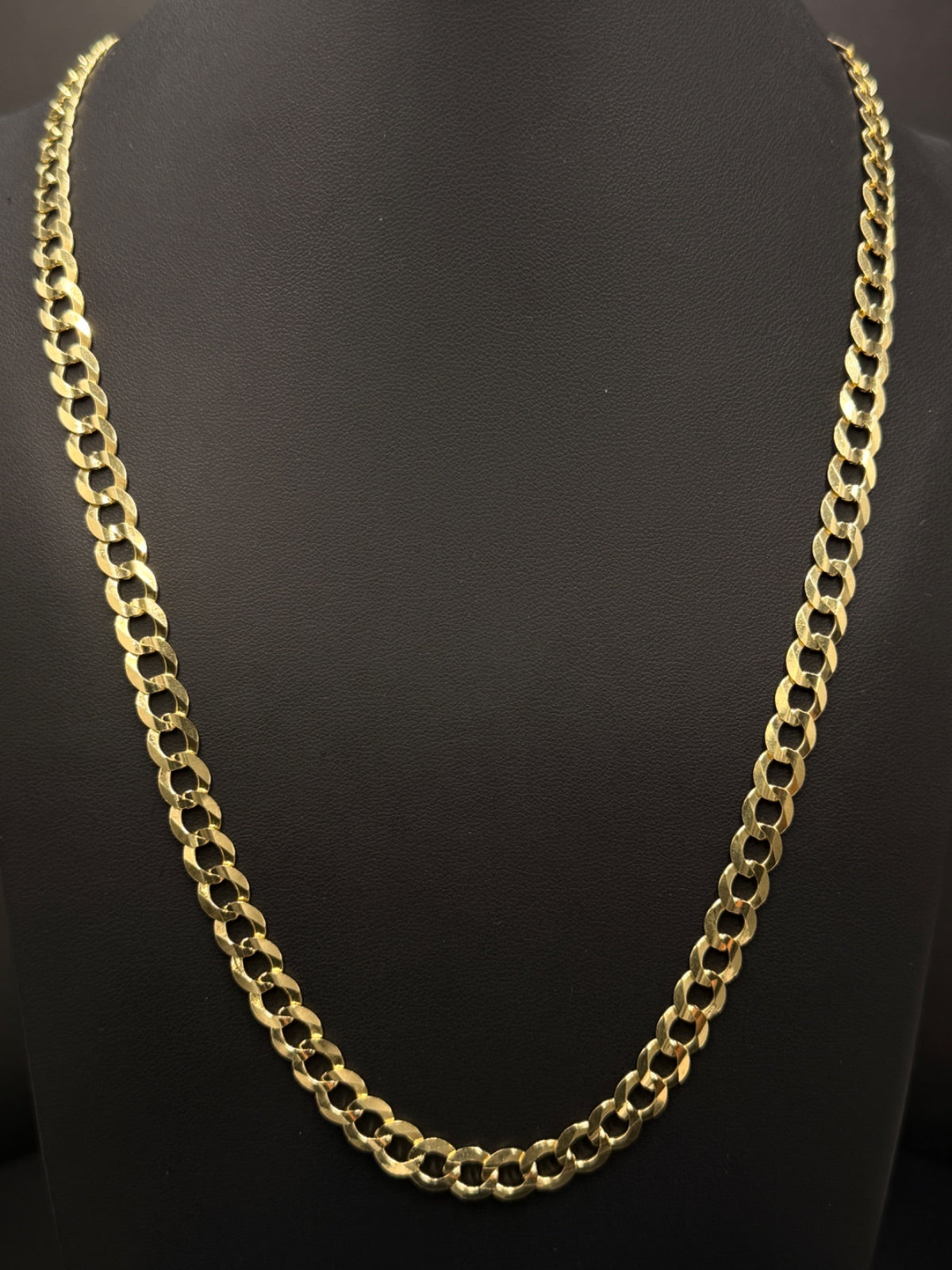 14K Gold Curb Link Chain 24 in, 7mm