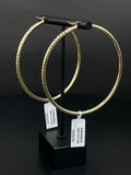 14K Gold Textured Hoop Earrings 67.84mm