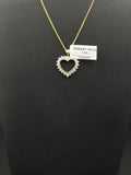 10K Gold Heart Pendant with Halo