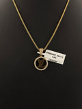 10K Gold LV Pendant Diamond Halo for Sale