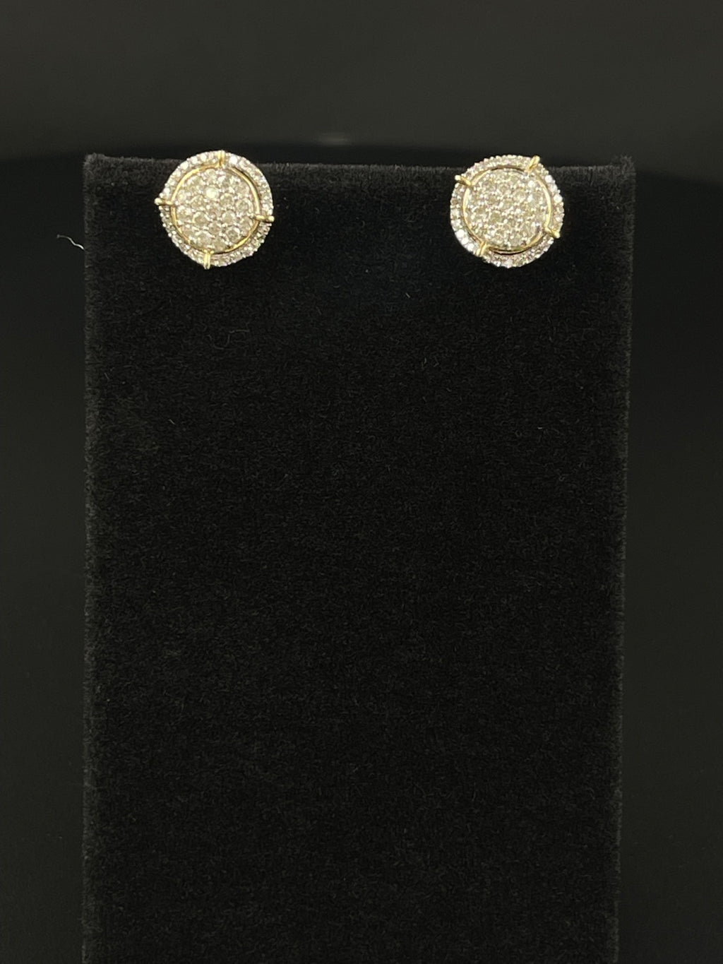 10K Gold Diamond Stud Earrings 12.67mm
