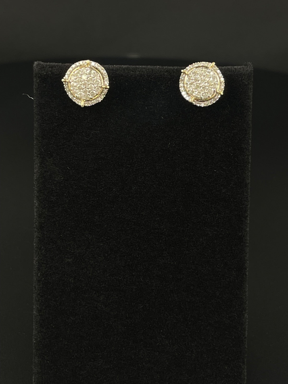 10K Gold Diamond Stud Earrings 12.67mm