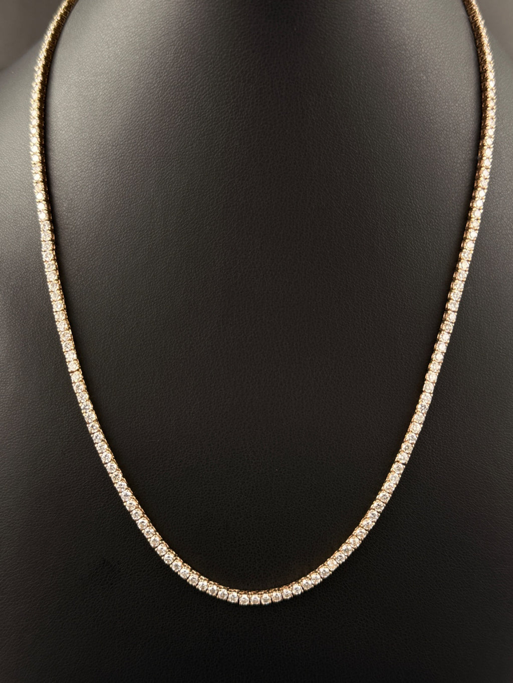 14K Rose Gold Diamond Tennis Chain for Sale