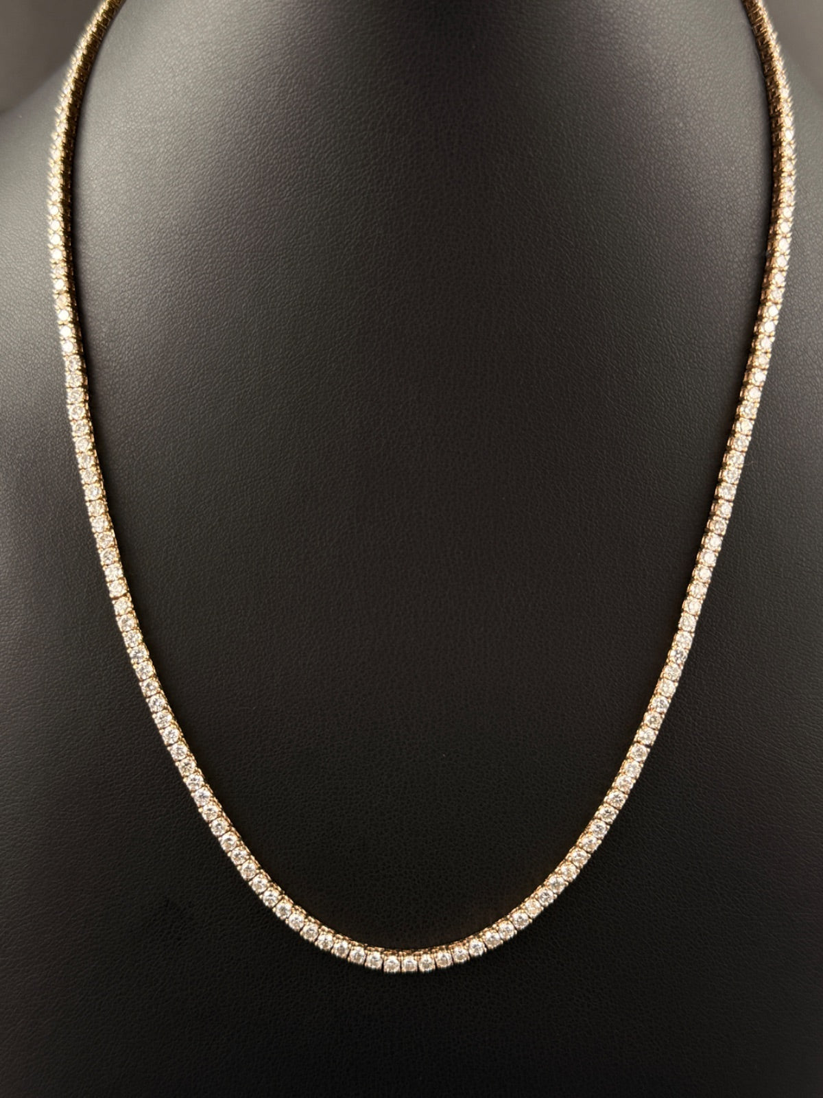 14K Rose Gold Diamond Tennis Chain for Sale