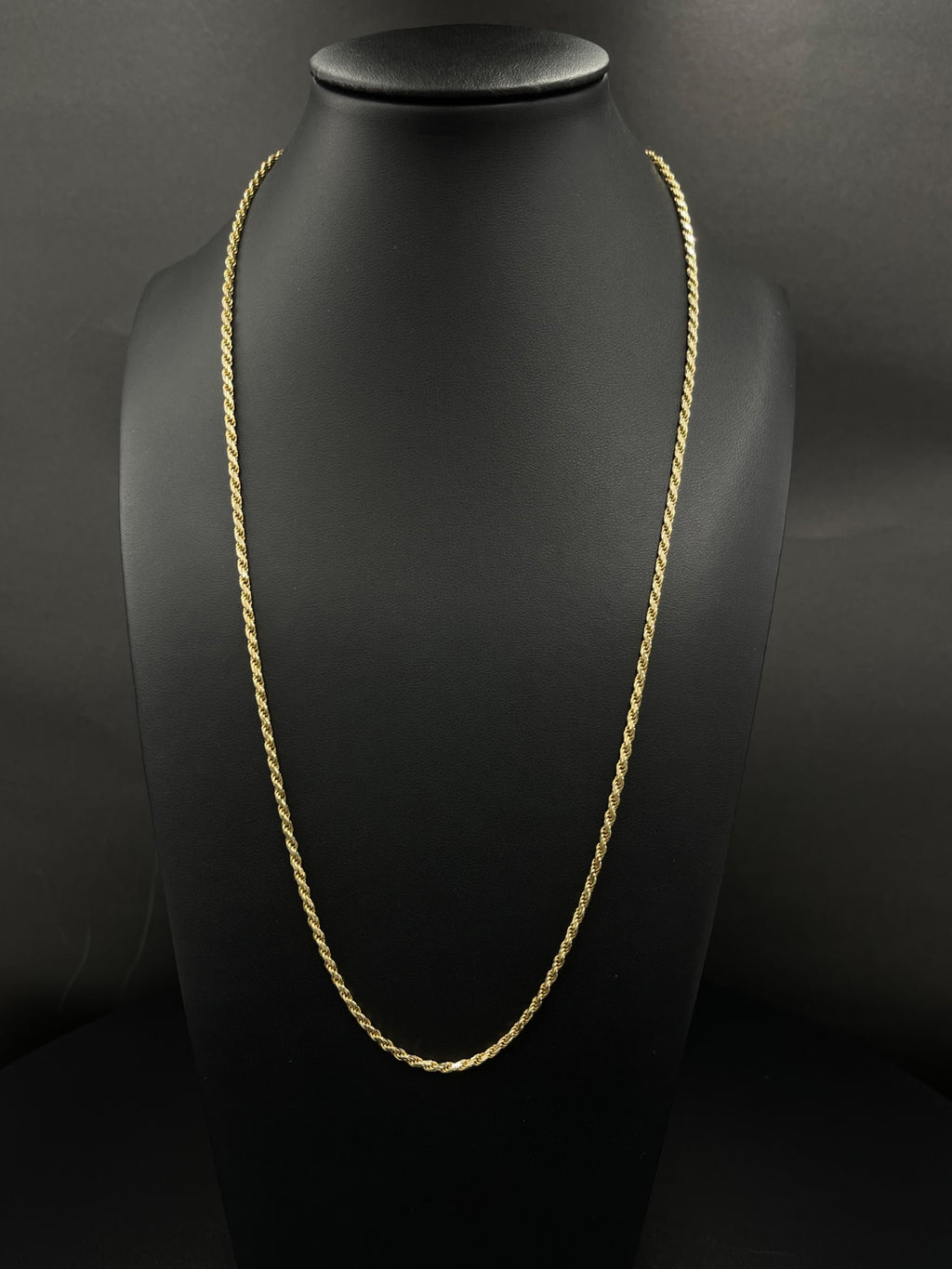 14K Gold Rope Chain Necklace 23 in 2mm