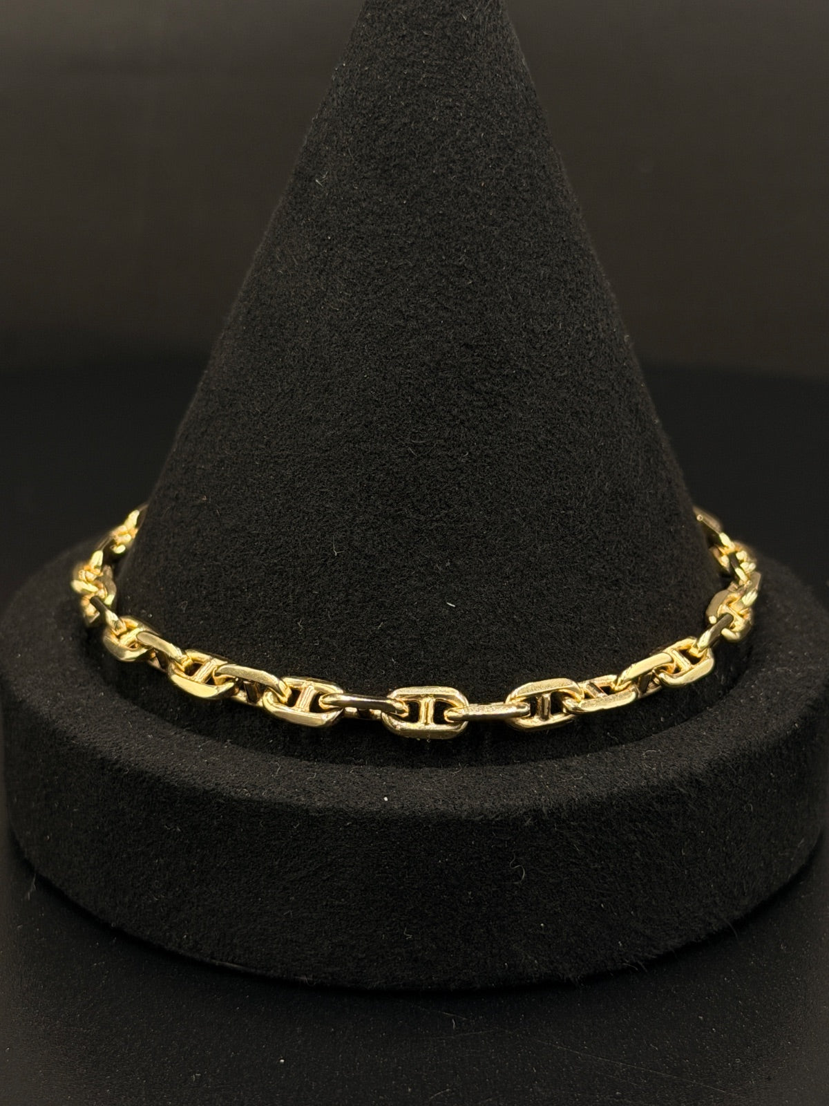 14K Gold Mariner Link Bracelet 8.5 in 4mm