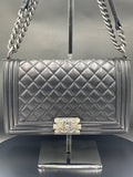 Chanel Boy Handbag Medium Calfskin Ruthenium