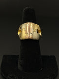 18K Tri-Color Gold Puzzle Ring Size 7 26 Grams — photo 1