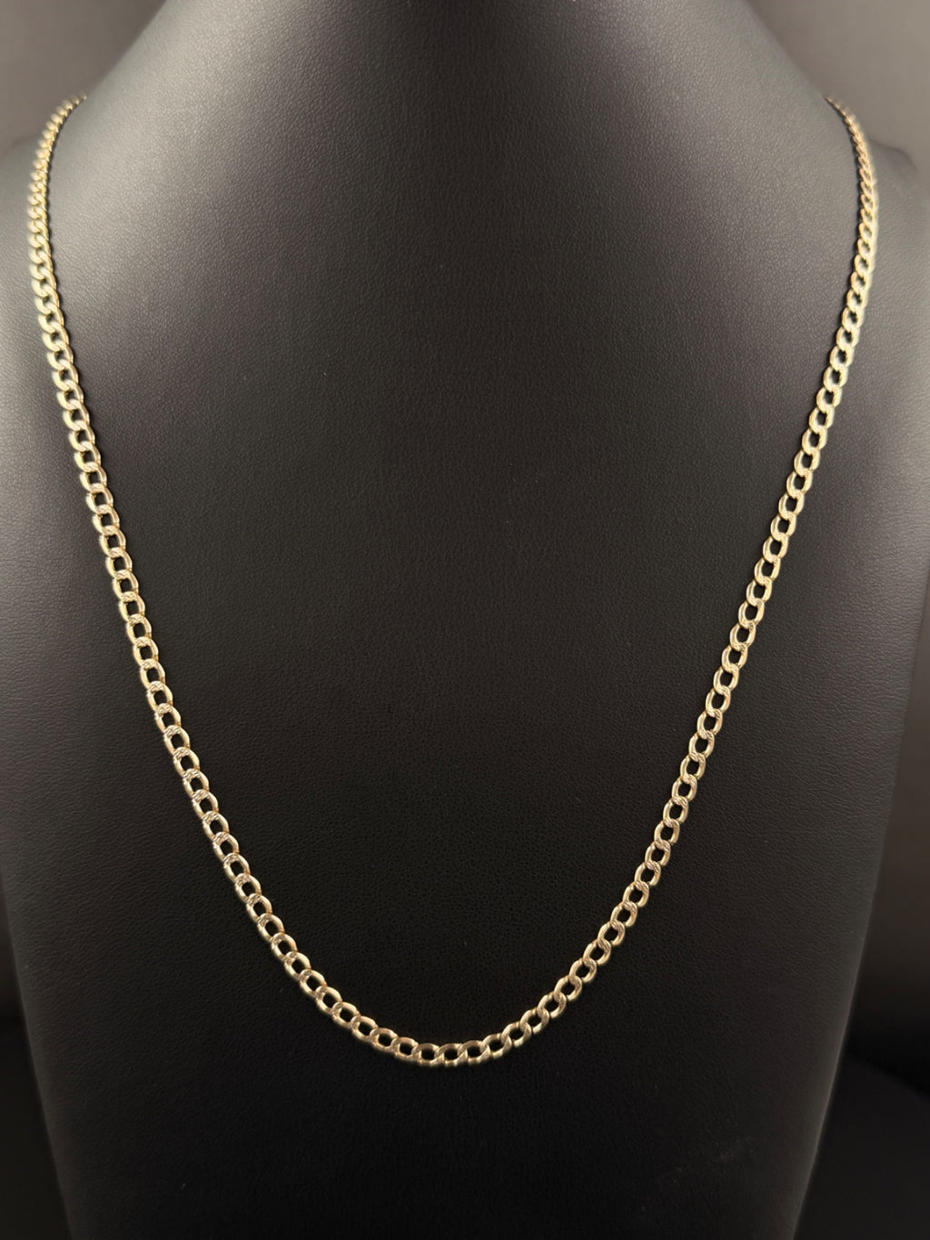 10K Gold Curb Chain Necklace 24 in