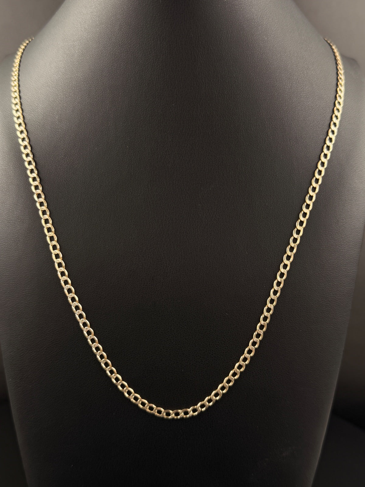 10K Gold Curb Chain Necklace 24 in