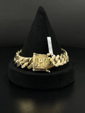 14K Gold Cuban Link Bracelet CPC Buckle 8.5"