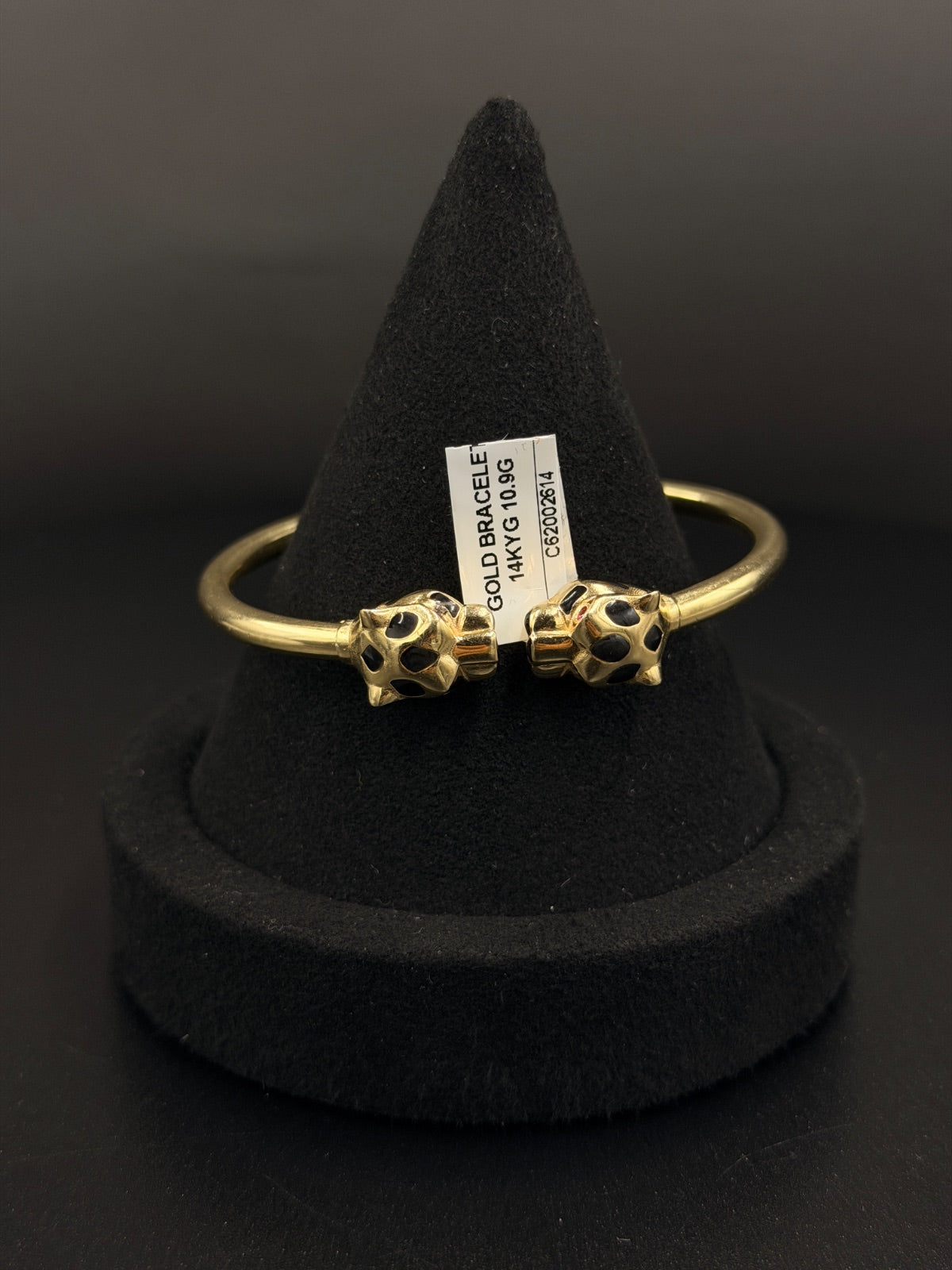 14K Gold Panther Bengal Bracelet 10.9g