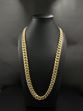 14K Gold Cuban Curb Chain Necklace for Sale