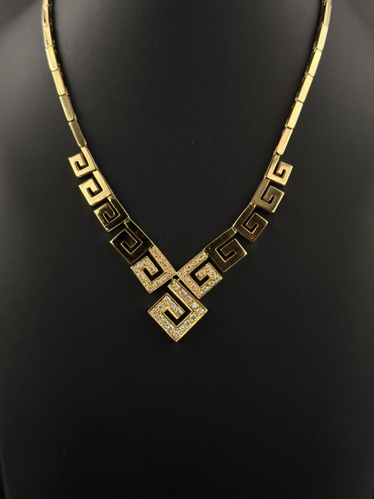14K Gold Greek Key Diamond Necklace – 31.1g | DD Pawn Loans