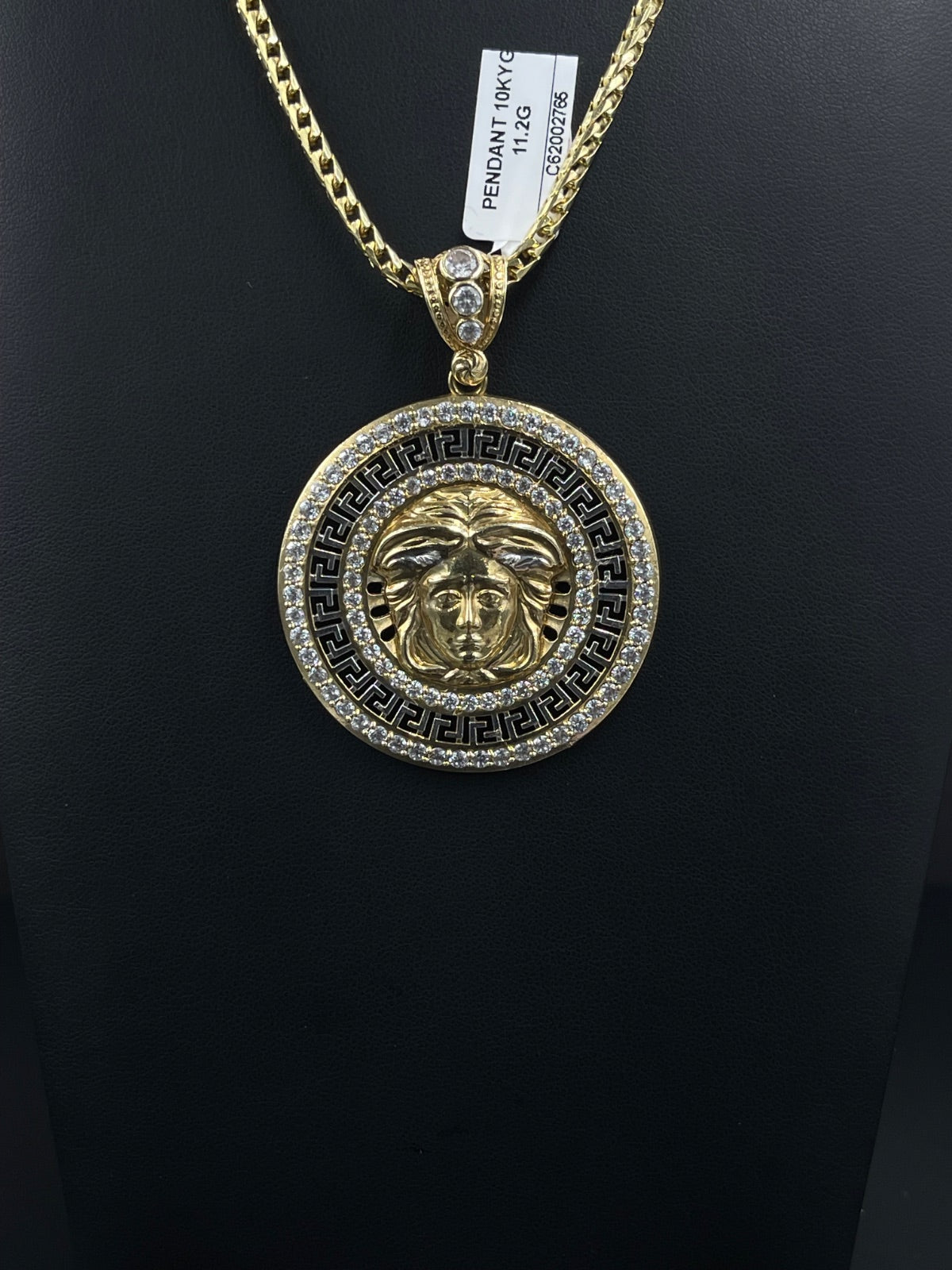 10K Gold Medusa Head Pendant Halo for Sale
