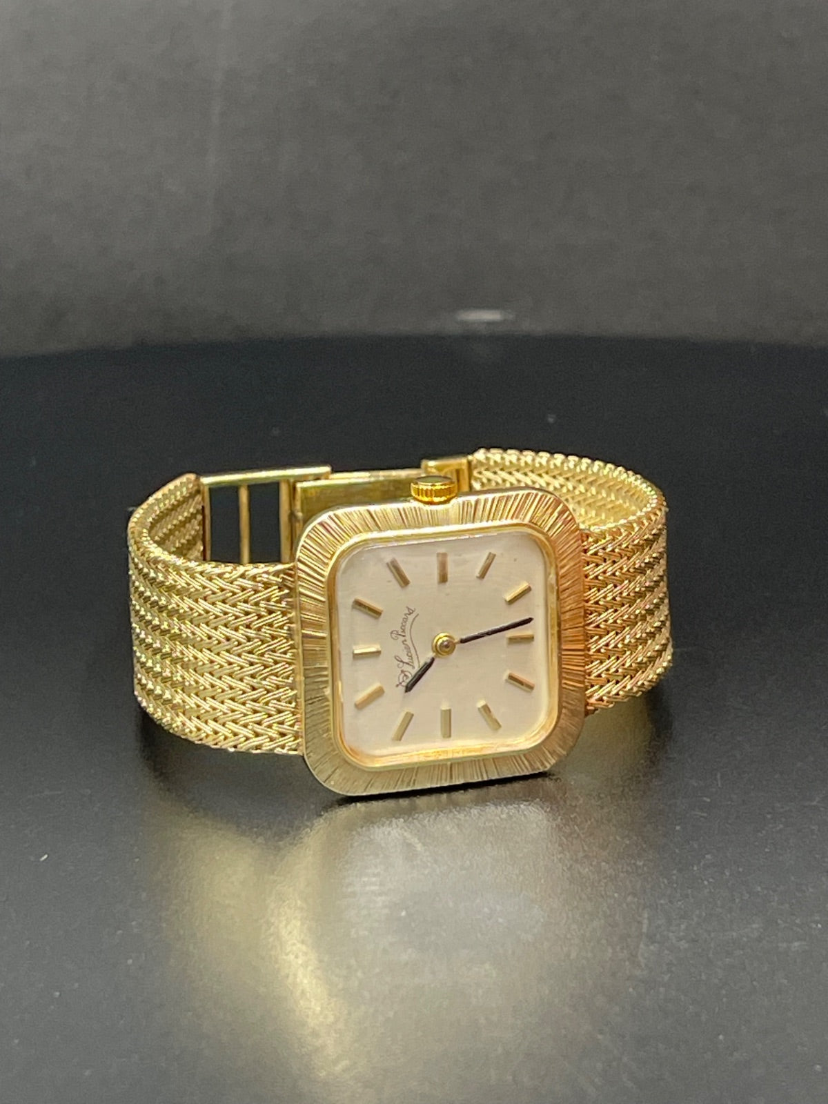 14K Gold Lucien Piccard Square Watch Pre-Owned