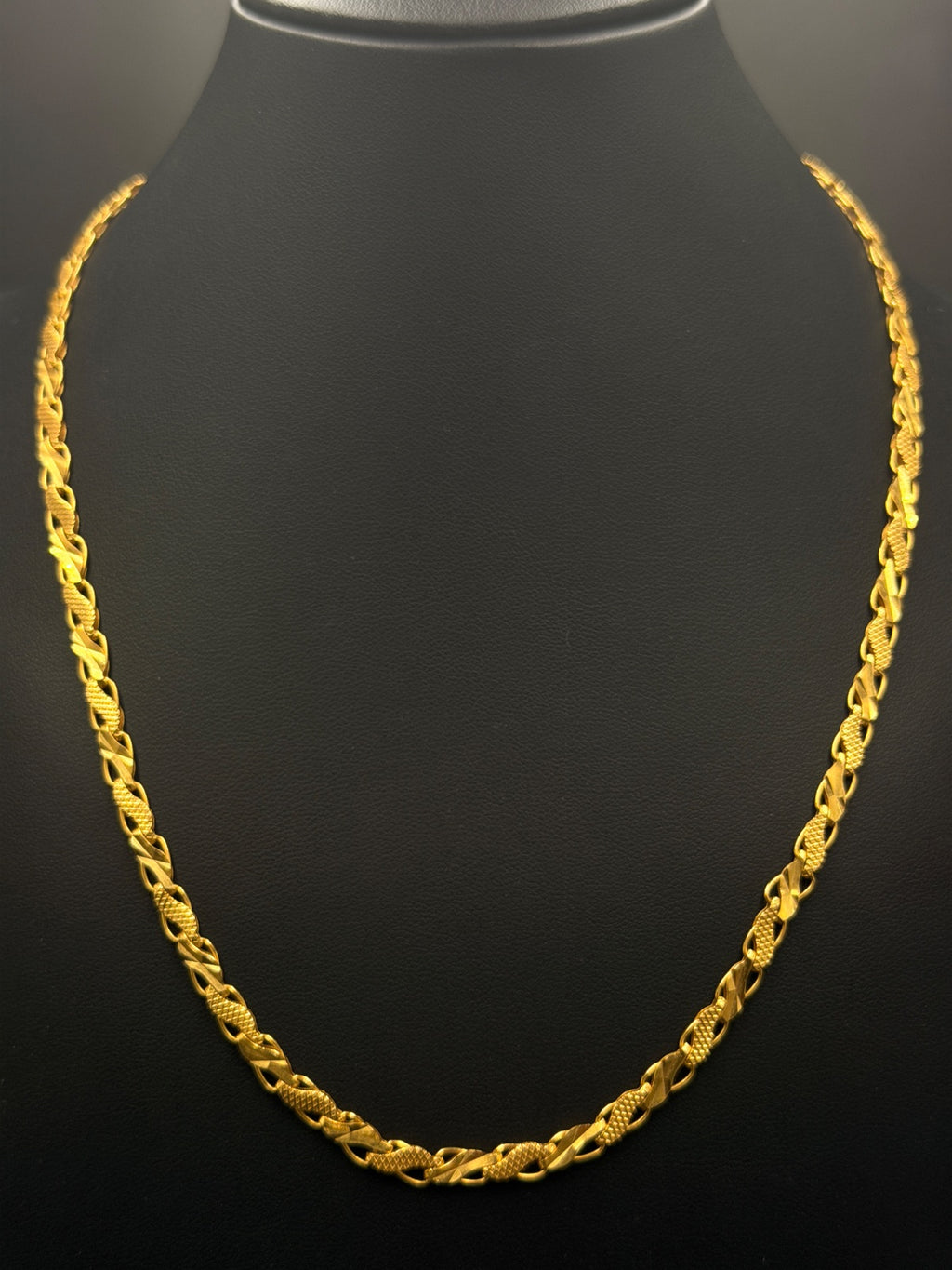 22K Gold Twisted Rope Chain 18in - Pre-Owned