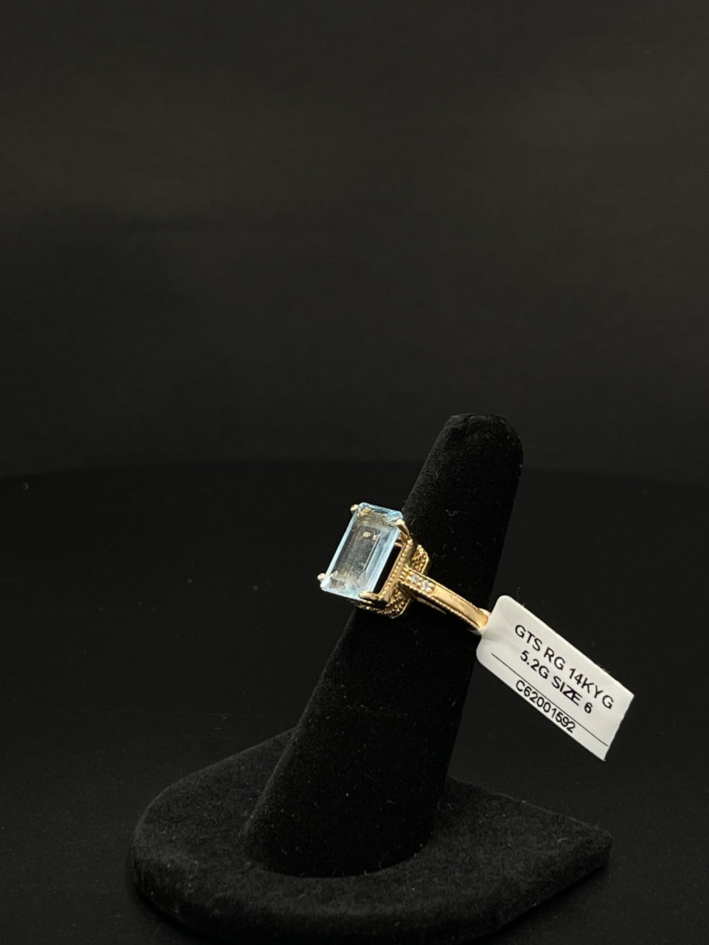 14K Gold Aquamarine Ring – Size 6, 5.2g | DD Pawn Loans
