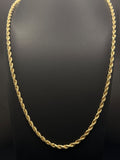 14K Gold Rope Chain Necklace 26 in