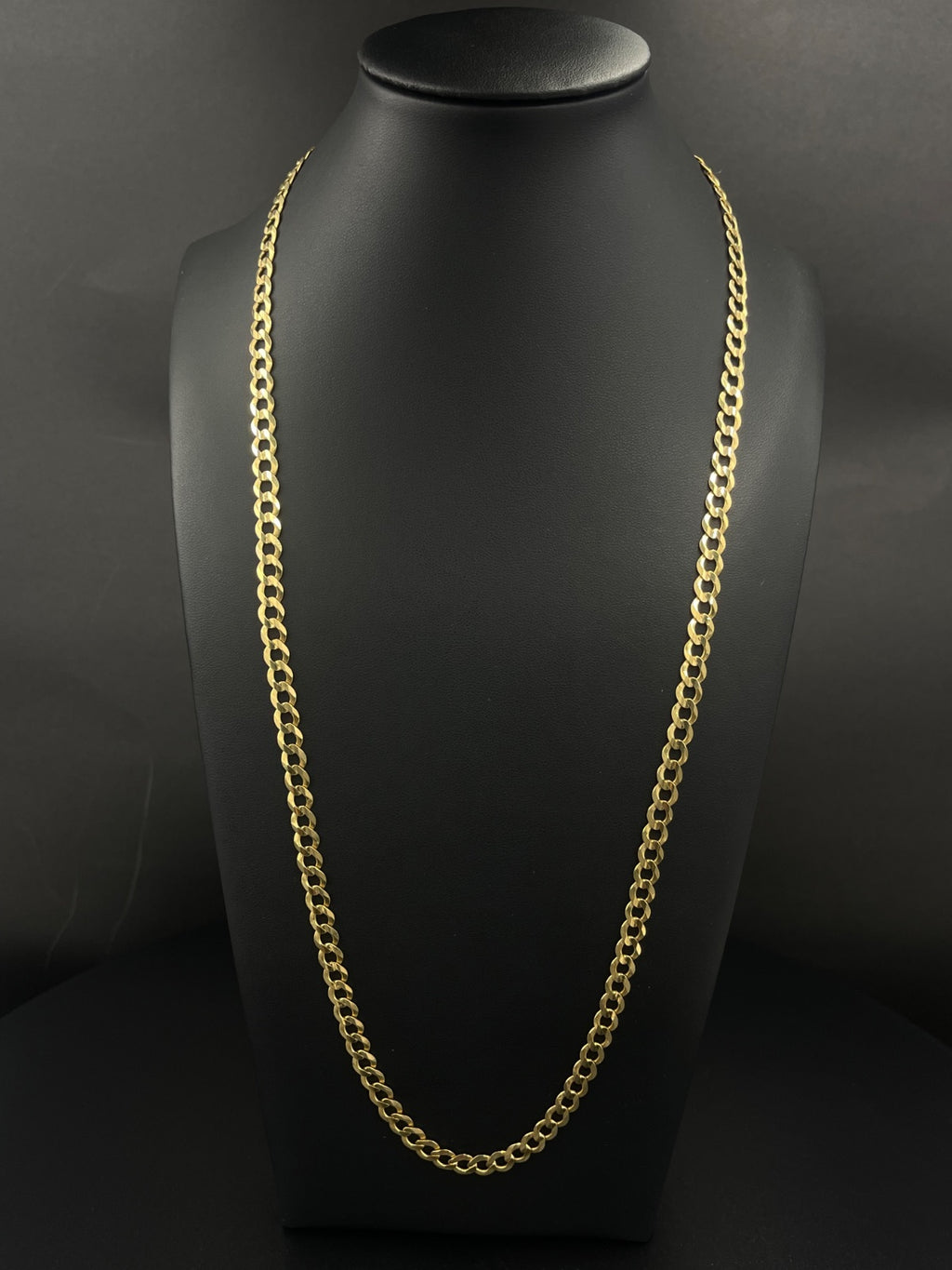 14K Gold Curb Chain Necklace 26 Inch for Sale
