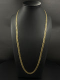 14K Gold Curb Chain Necklace 26 Inch for Sale
