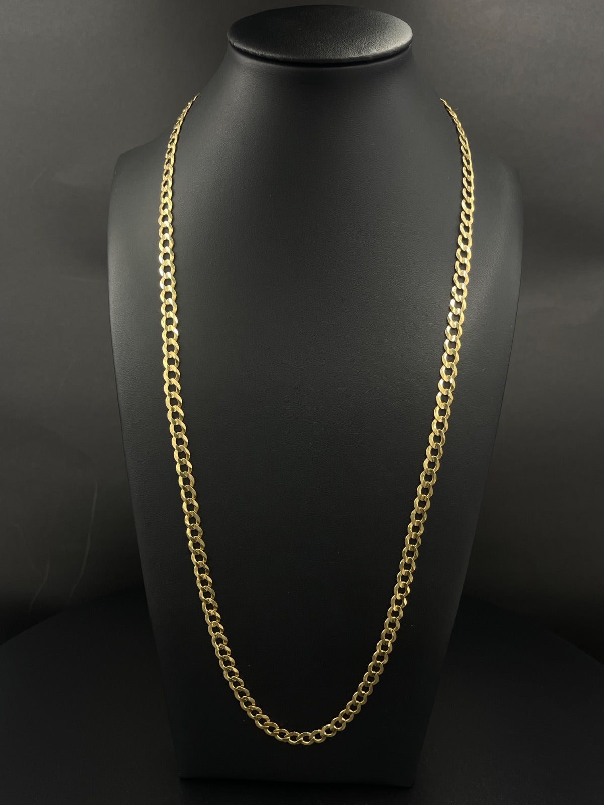 14K Gold Curb Chain Necklace 26 Inch for Sale