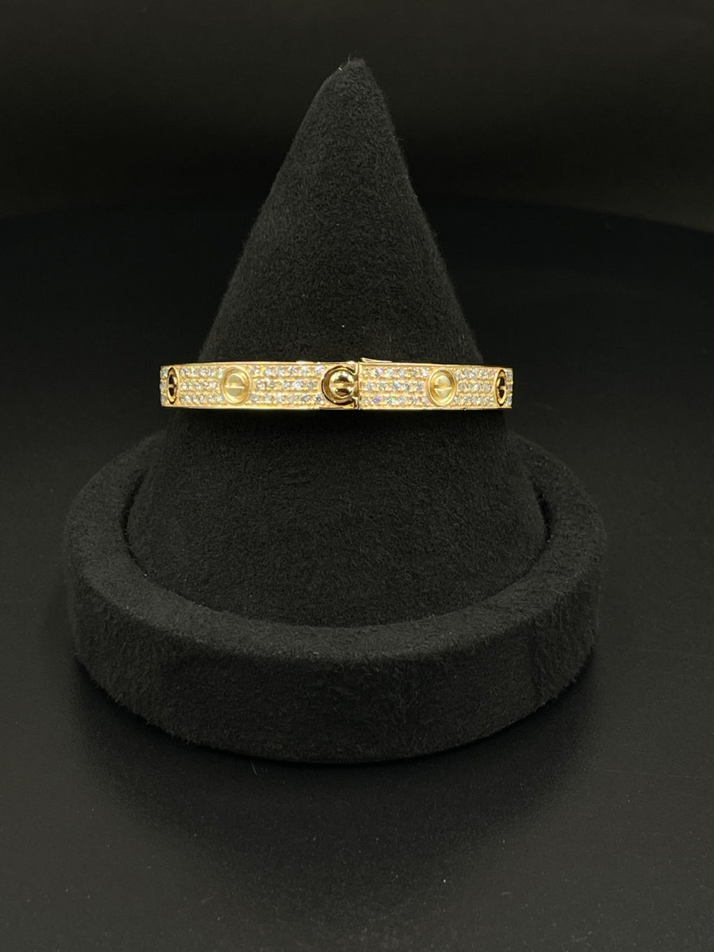 14K Yellow Gold Pavé Bangle Bracelet 45g | DD Pawn Loans