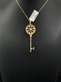18K Yellow Gold Tiffany Daisy Key Pendant 39mm