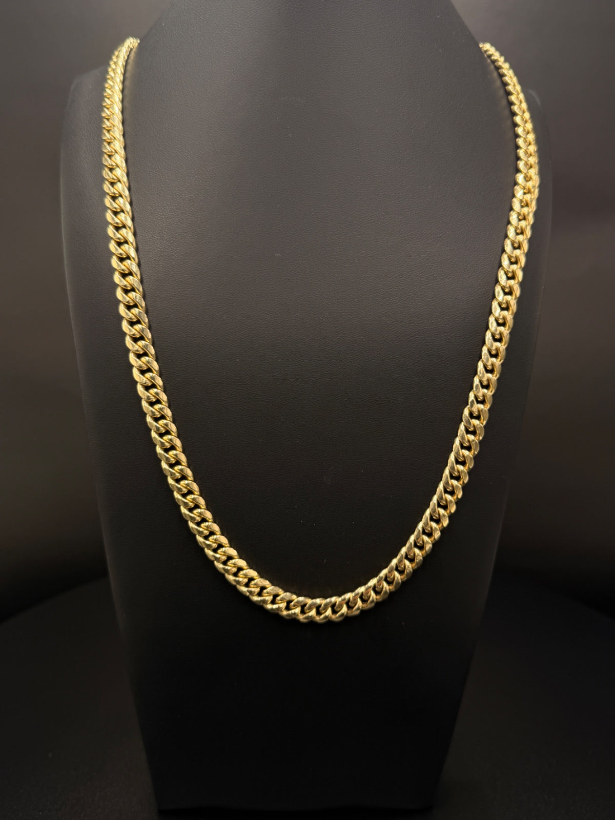 10K Gold Hollow Miami Cuban Link Chain 24in