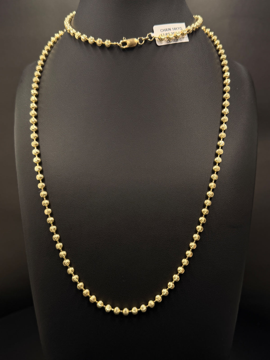 14K Yellow Gold Moon-Cut Bead Chain 38.6 Grams 35 Inches 4mm — photo 1