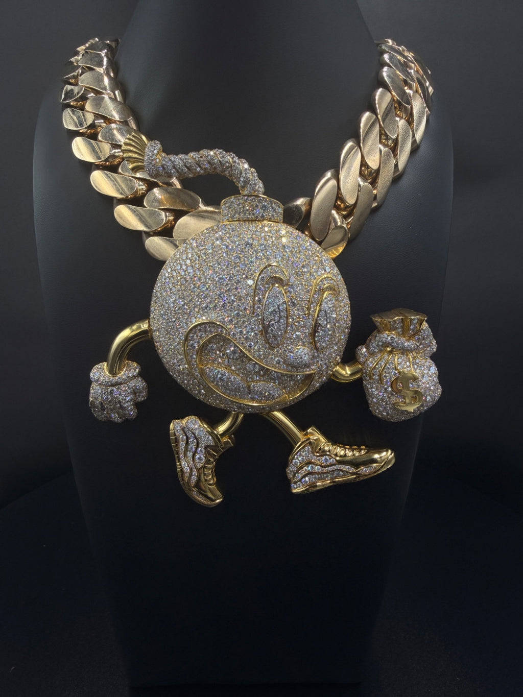 10K Gold Bomber Pendant 157g Large