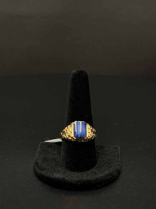 10K Gold Blue Stone Ring – 4.6g, Size 10 | DD Pawn Loans