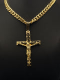 10K Gold Crucifix Pendant Necklace