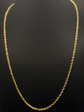 14K Gold Rope Chain 21in - Pre-owned for Sale