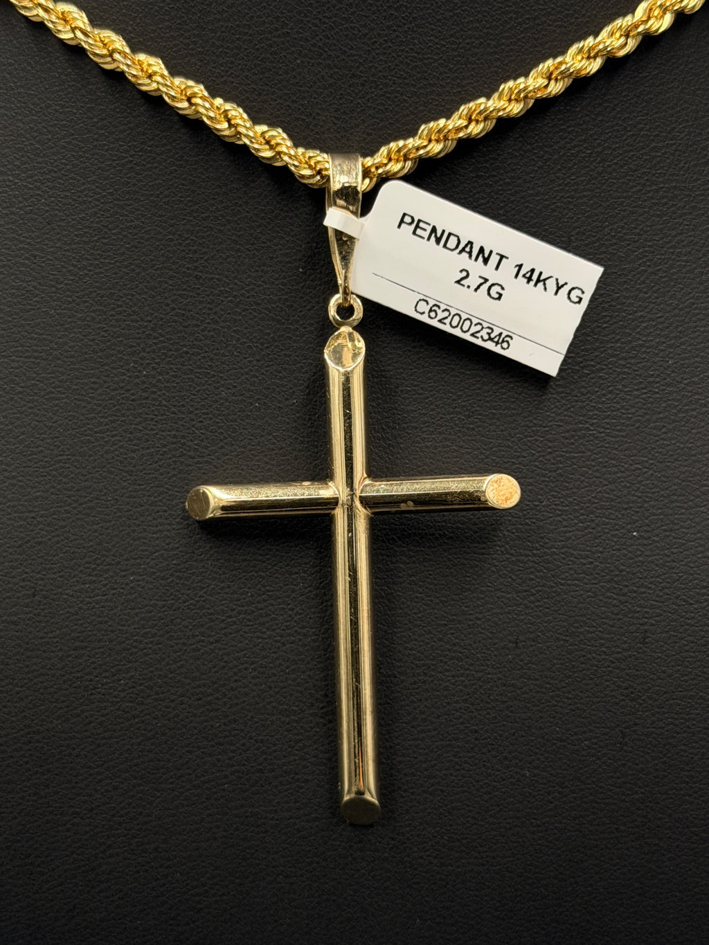 14K Gold Cross Pendant 2.7g