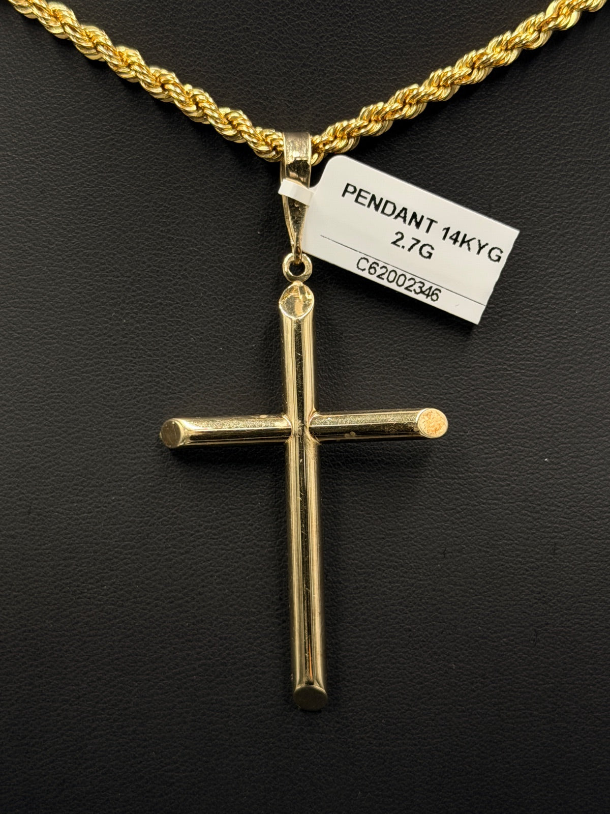 14K Gold Cross Pendant 2.7g
