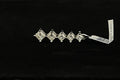 10K White Gold 5-Stone Princess Cut Journey Pendant 2.3g