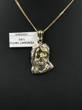 14K Gold Jesus Head Pendant 14.37mm