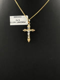 14K Gold Crucifix Pendant 1 inch